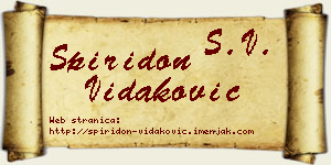 Spiridon Vidaković vizit kartica